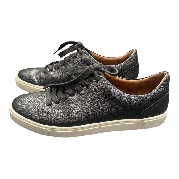 Frye Leather Sneakers Textured Lace Up Low Top Size 10 - Picture 5 of 10